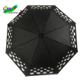 2020 new inventions Anti UV Love change color when wet 3folding umbrellas for  women